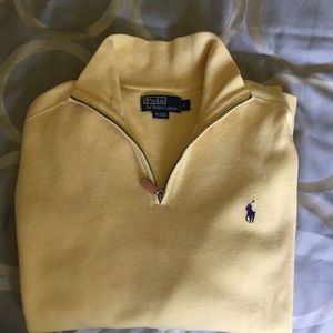 Men’s yellow Polo quarter-collar pullover